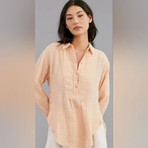 Anthropologie Light Peach Button-Down Shirt